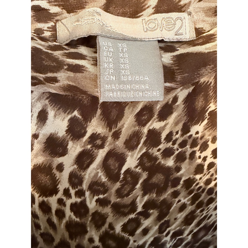 Love 21 Women Brown Leopard Print Maxi Skirt XS High Waist Lined Animal Print‎ - Picture 2 of 6